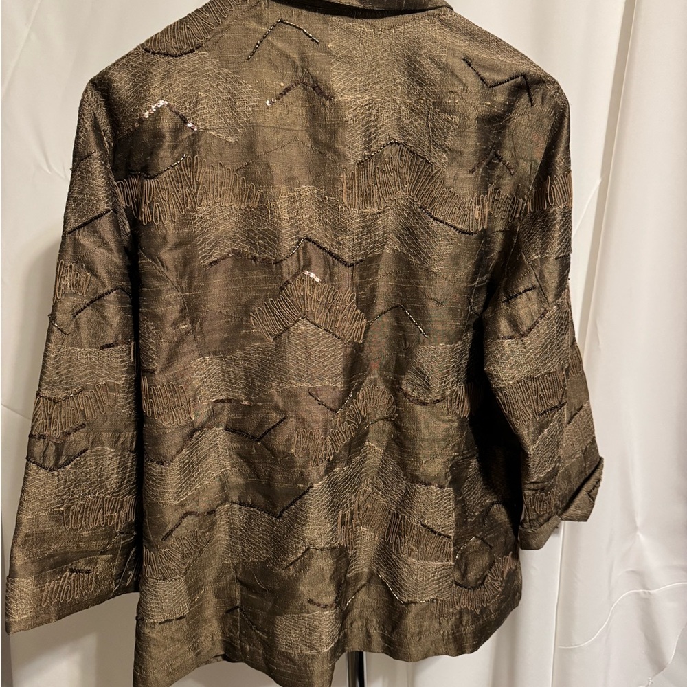 Chico's Elegant Brown Patterned Jacket NWT - image 7